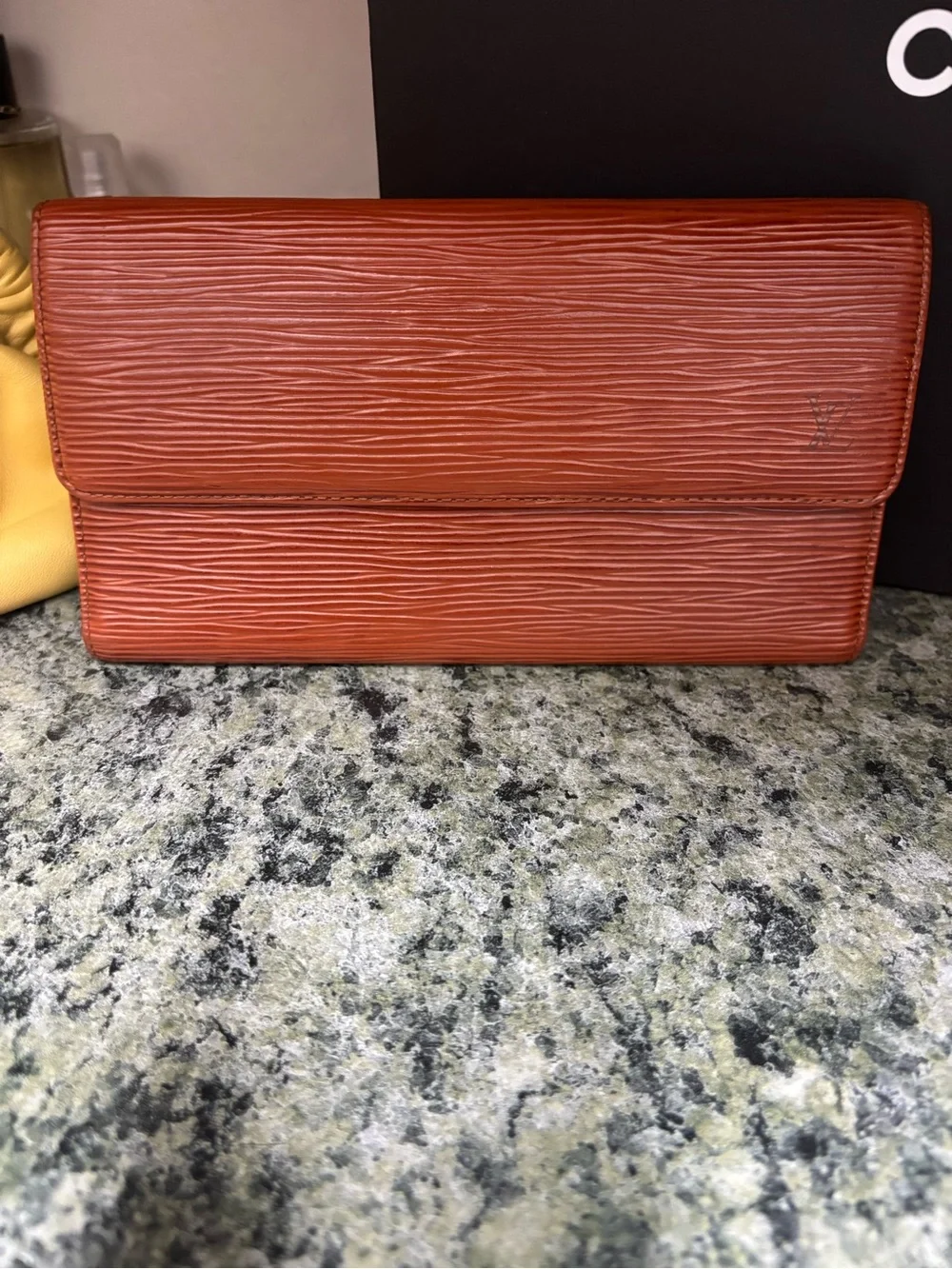 Louis Vuitton Epi Leather Wallet in Cognac beautiful color! With crossbody chain